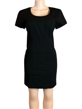 Vtg 90s Blk Mini Dress Short Sleeve Size S Grunge Dark Academia Whimsigoth Goth